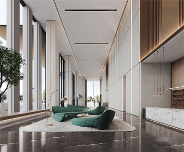 Modern Hall Office Building Lobby Office Building Lobby 3d model