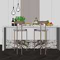Modern Bar Chair Combination Bar Counter 3d model
