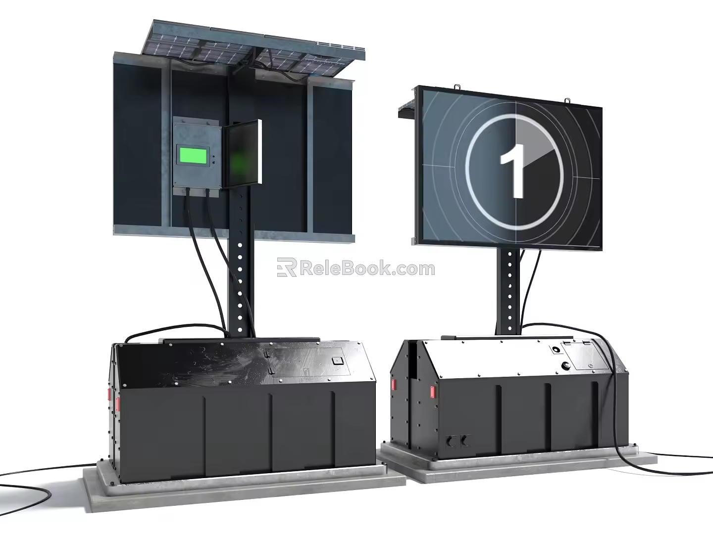 Style commercial equipment electrical appliances big screen TV display sci-fi material game props countdown screen 3d model