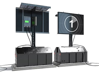 Commercial Equipment With Solar Panels Digital Display And Energy Storage Units 3d model