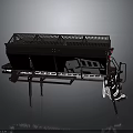 Metallic Industrial Processing Equipment With Grated Top Conveyor Belt Support Frame And Cables