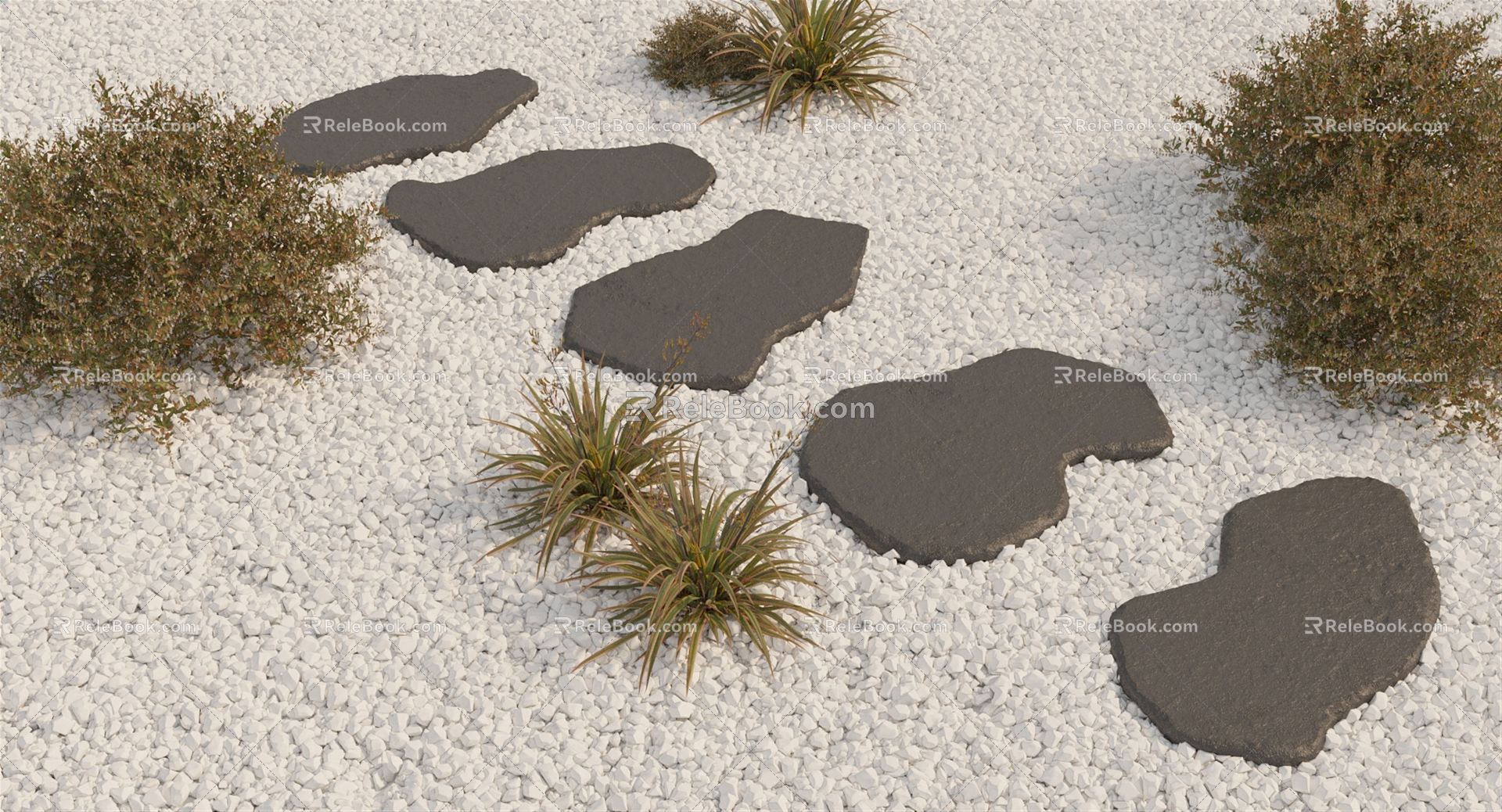 Modern Slab Road Landscape Slab 3d model