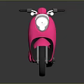 Pink Scooter With Orange Seat White Accents And Modern Shiny Design On Dark Background