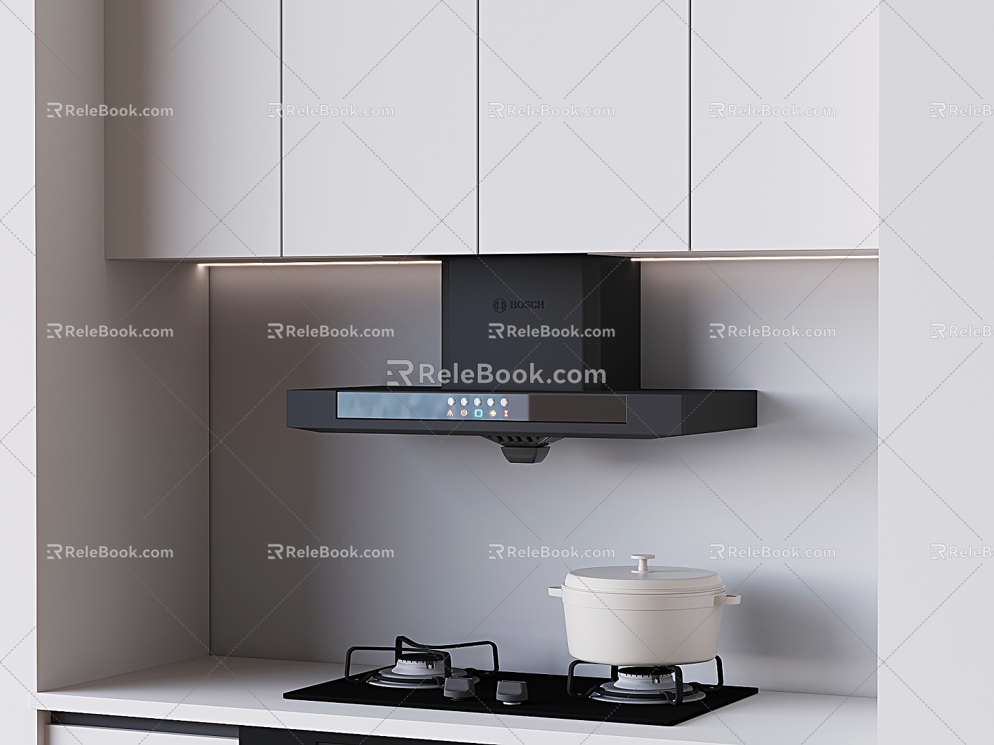 Range Hood Gas Stove Hood Stove Kitchenware 3d model