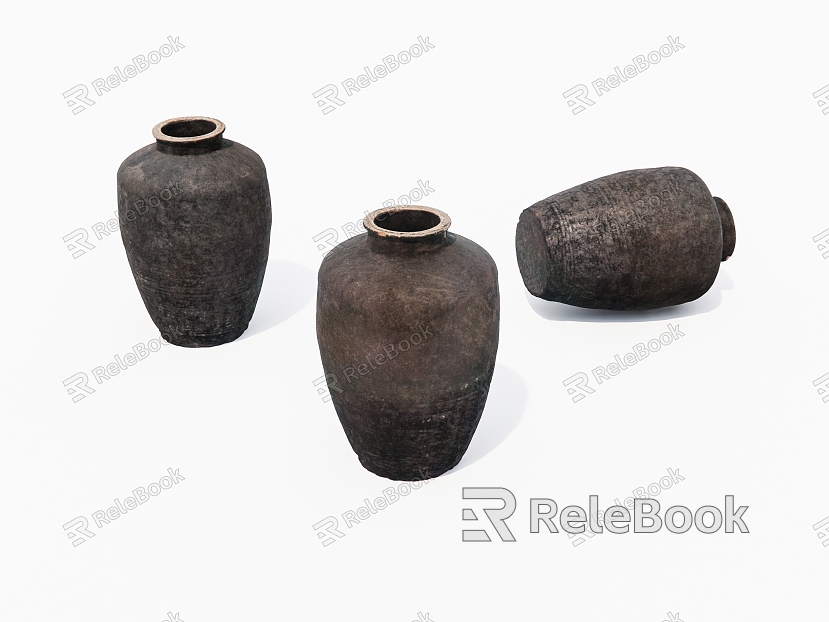 Old pottery jars, jars, old objects model