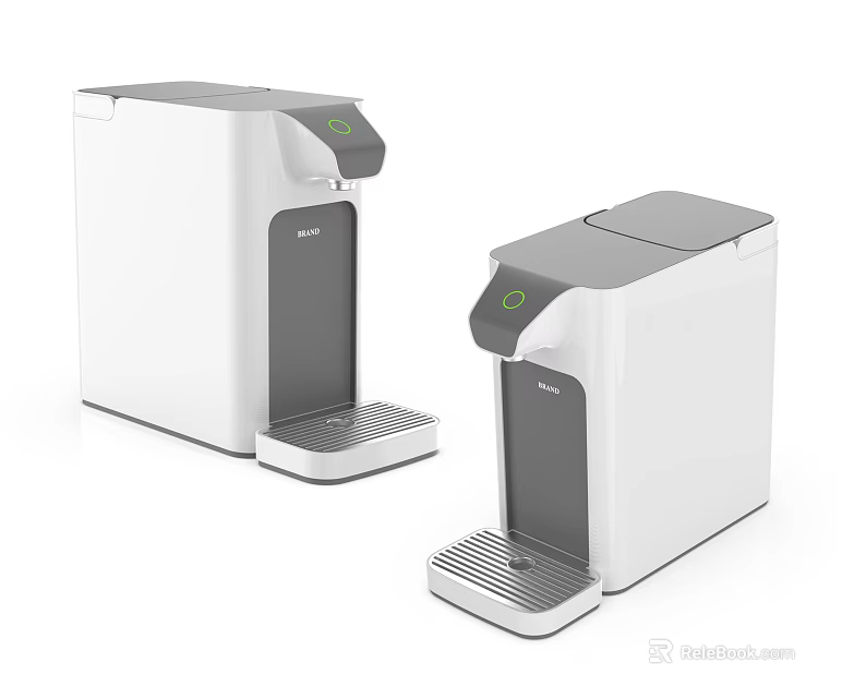Modern Kitchen Appliances Featuring White And Gray Water Dispensers With Sleek Design 3d model 