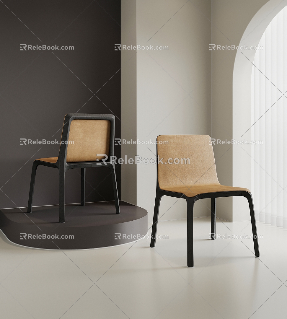 Modern Dining Chair Single Chair Dining Chair Casual Chair Book Chair 3d model