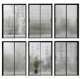 Modern glass door combination 2014 3d model