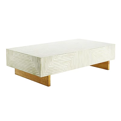Rectangular Dining Table With White And Beige Striped Top And Wooden Legs 3d model