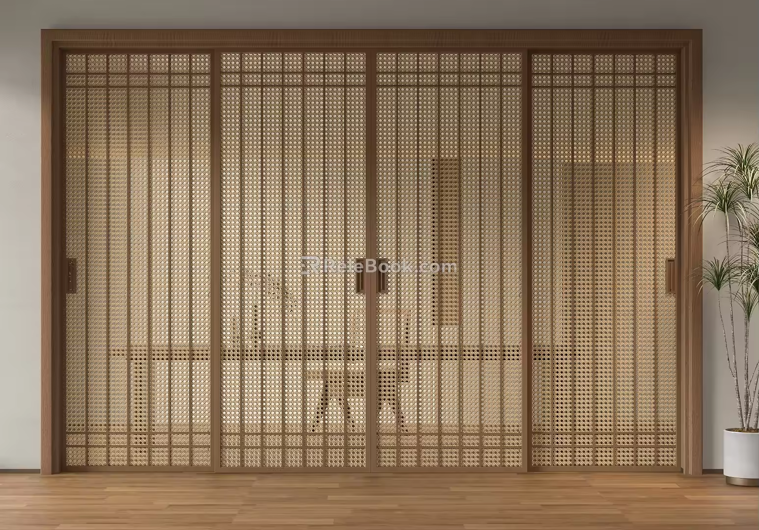 New Chinese-style sliding door Middle ancient sliding door 3d model