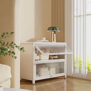 Cream Style Modern Living Room Warm Living Room Storage Cabinet Storage Rack Storage Box 3d model