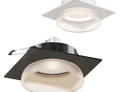 Modern Black And White Recessed Downlights Spotlights For Indoor Ceiling Lighting 3d model