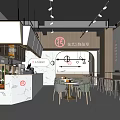 Huayi Hui Tea Shop Interior With Marble Counter Tables Chairs And Floral Decor