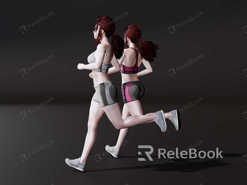 Modern Running Girl Running Figure model