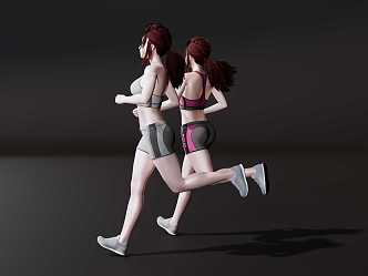 Modern Running Girl Running Figure 3d model