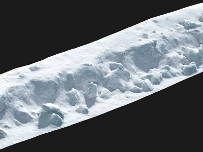 Beautiful Snowy Landscape With Irregular Snowdrifts And Textured Surface Against Dark Background 3d model