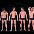 Multiple Male 3D Figures Showing Different Standing Poses From Various Angles 3d model