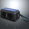 Anker Portable Wireless Bluetooth Speaker Blue Black Mesh Design with Lanyard and Stereo Sound