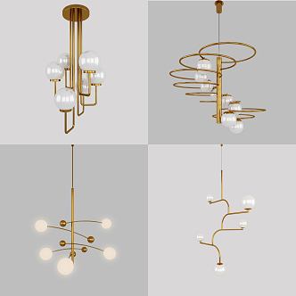 Modern chandelier metal chandelier 3d model