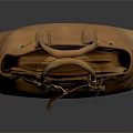 Brown Leather PRADA Handbag With Double Handles Gold Hardware And Classic Design
