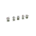 Decorative Ornament Set with Purple Pink Flowers and Green Stems for Home Decor