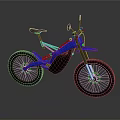 Blue Electric Mountain Bicycle With Large Tires Sturdy Frame And Modern Design