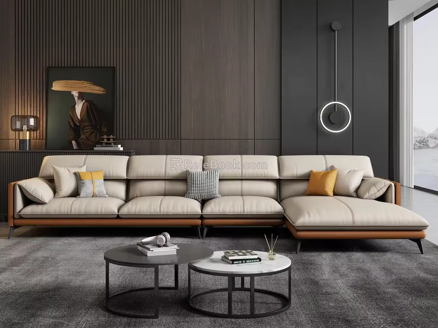 Modern corner sofa multiplayer sofa 3d model