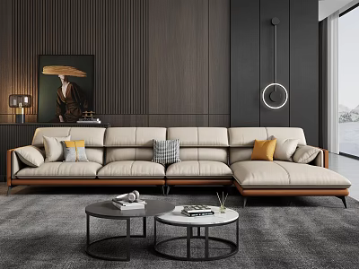 Modern corner sofa multiplayer sofa 3d model