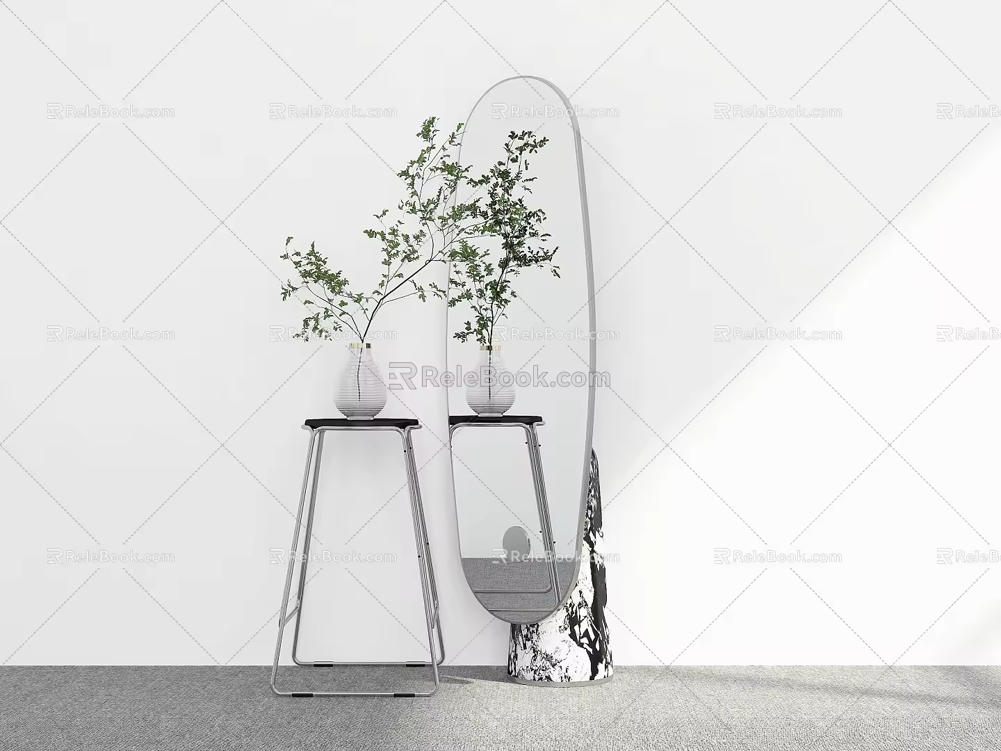 Mirror Floor Mirror Full-length Mirror Fitting Mirror Mirror Ornaments Decorative Mirror Mirror 3d model