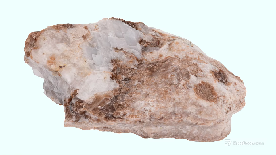 Raw Stone And Wood With White Brown Tones And Natural Rough Texture 3d model 