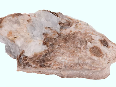 Raw Stone And Wood With White Brown Tones And Natural Rough Texture 3d model