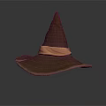 Purple Witch Hat With Pointed Top Wide Brim And Pink Ribbon Band Design