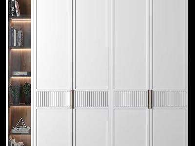 Modern White Chest of Drawers With Gold Handles And Functional Storage Space 3d model