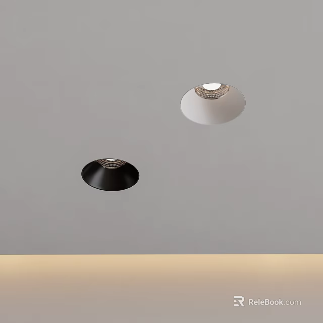 Modern Black And White Ceiling Downlights Spotlights Sleek Lighting Fixtures Design 3d model 