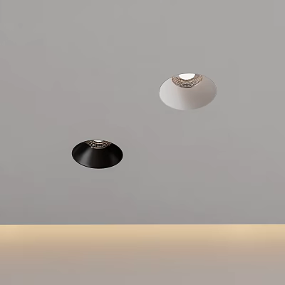 Modern Black And White Ceiling Downlights Spotlights Sleek Lighting Fixtures Design 3d model
