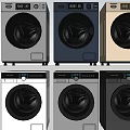 Front Load Washing Machines In Multiple Colors With Modern Design For Home Use 3d model