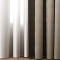Elegant White and Beige Pleated Curtains with Light Filtering for Room Interior