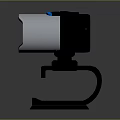Black And Silver Webcam With Adjustable Stand HD Lens And Blue Accent