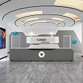 Modern Simple Light Luxury E-Sports Hotel Reception Desk 3d model