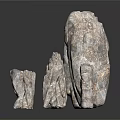 Natural Stone Pieces With Different Sizes Various Shapes And Textured Gray White Surface