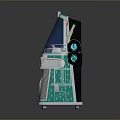 Retro AM FM Radio With Elite Blue Silver Metallic Mesh Front And Wheels Design