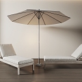 Outdoor Recliner Parasol 3d model