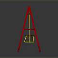 Outdoor Swing Equipment With Red Frame Yellow Beam And Green Seats