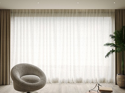 Curtain Gauze Window Gauze Pure Color Dream Curtain Ancient Silence model