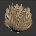 Detailed 3D Head Model With Cat Ears Blonde Fluffy Layered Hair And Facial Features