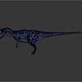 3D Model Of Orange And Blue Spotted Dinosaurs With Open Mouths On Gray Background