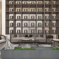 Traditional Chinese Teahouse With Display Shelves And Teaware