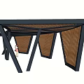 Garden Landscape Modern Pergola Design With Black Frame And Brown Lattice Panels