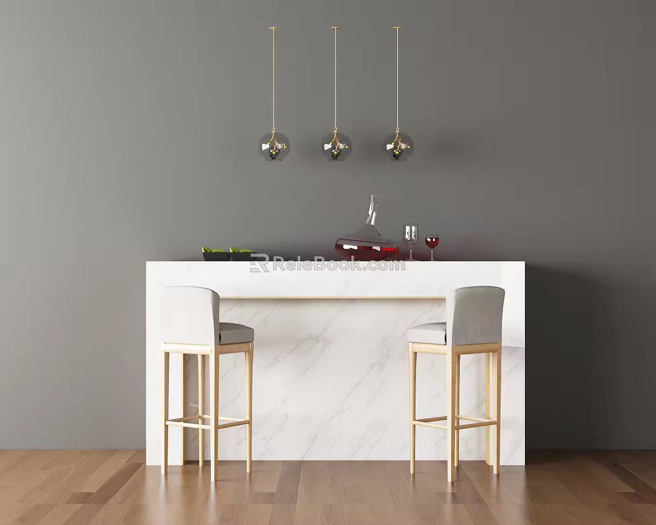 Modern Bar Chair Combination Bar Counter Combination 3d model