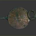 Antique Bronze Furniture With Patina Finish Circular Top And Ring Handles